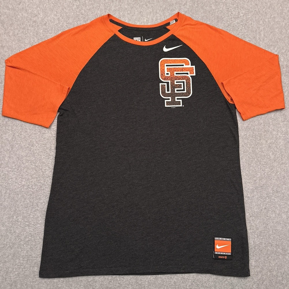 Nike San‎ Francisco Giants Raglan T-Shirt Men's Large Athletic Cut Crewneck MLB